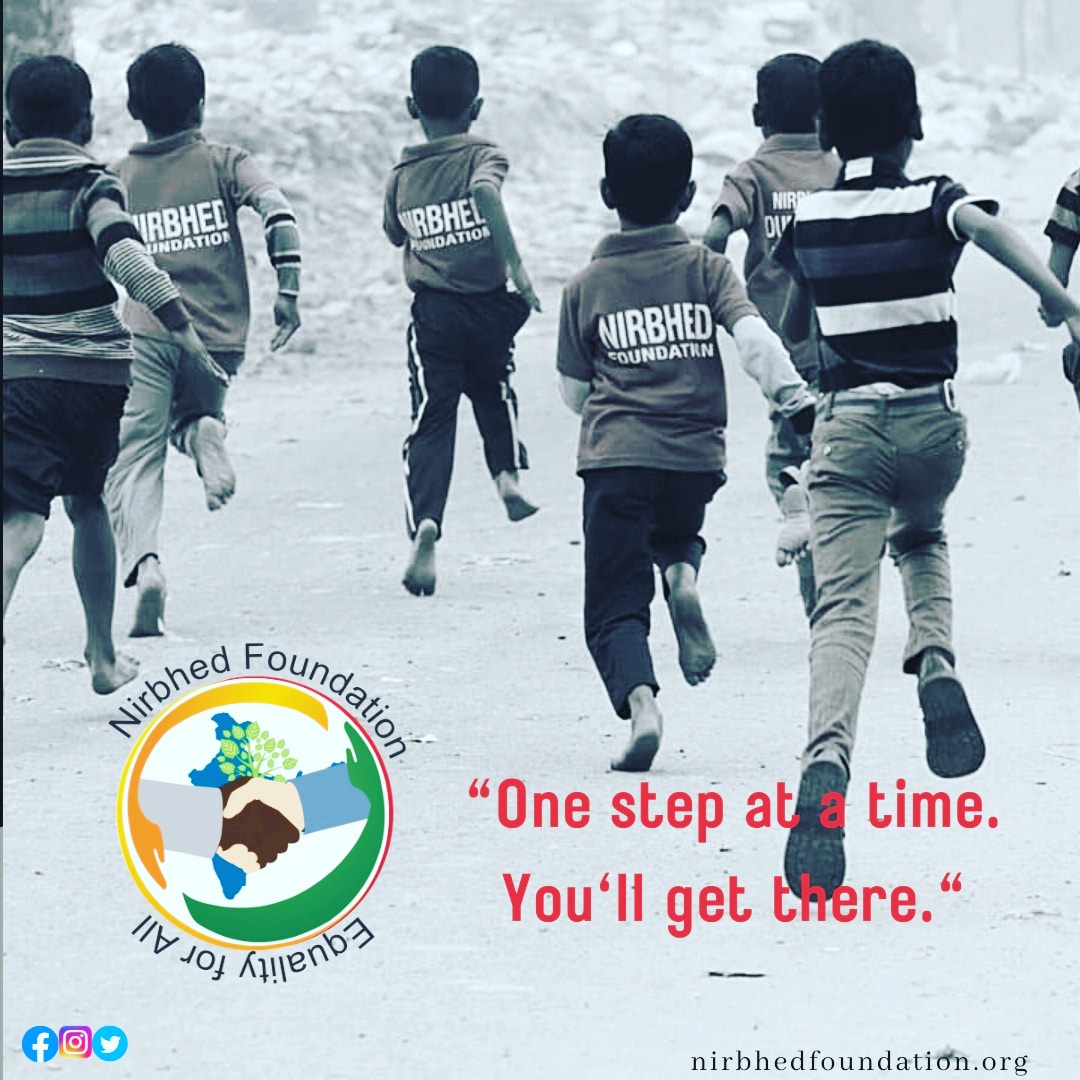 NirbhedNGO's tweet photo. One step at a time and you'll get there...
#nirbhedfoundation #children #charity #hardwork #saturdayvibes #strong #TheBoys #ngoindia #nonprofit #nodiscrimination # https://t.co/KAuM9IvtZZ