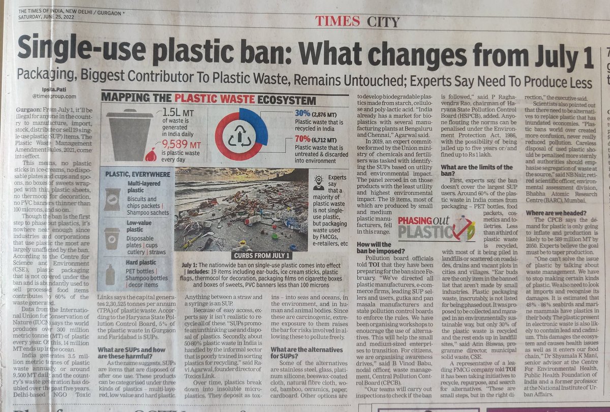 IpsitaTOI's tweet photo. Single-use plastic ban: What changes from July 1
@CSEINDIA @CPCB_OFFICIAL
@CEED_India @Andrew007Uk
@AdityaDubey2003 @SethiRuchikaT @EndPlasticWaste

Read full story here 👇 https://t.co/w2o1tz4J2e via @timesofindia https://t.co/ifR37B62IR