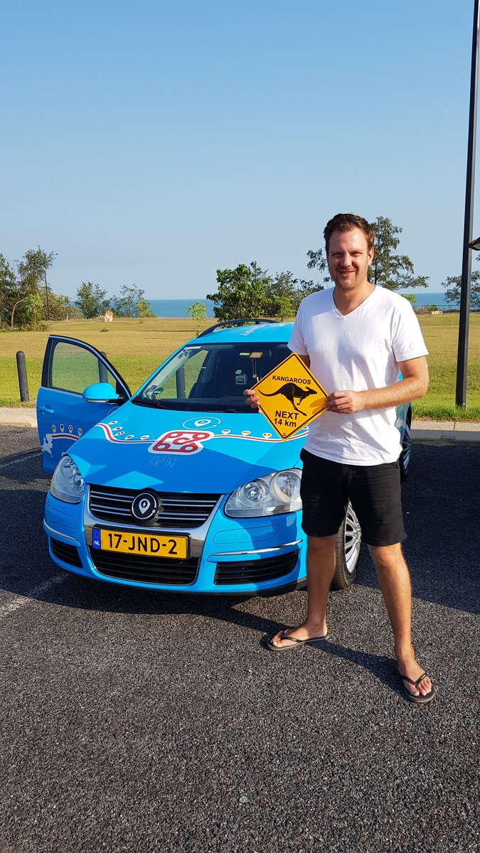 outbacktesla's tweet photo. Four years ago today we farewelled @WiebeWkkr as he set off around Australia in the #bluebandit - great memories! #wheredidthetimego https://t.co/g1Ueay5JZ9