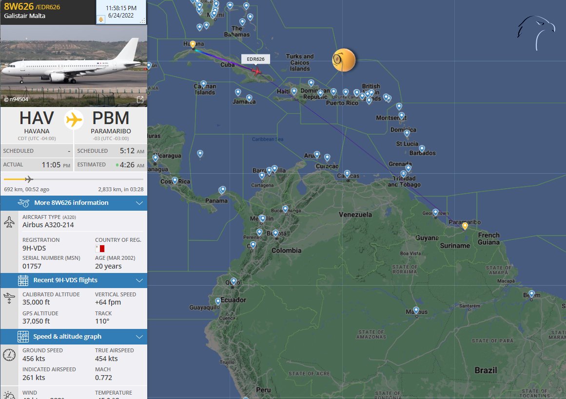 FlconEYES's tweet photo. El Airbus adquirido por #FlyAllways por #WETLEASE a costa del tráfico de cubanos.
Pagado por las familias de #Miami. Éxodo consentido de @POTUS
Créd al autor: Capturado en José Martí #Habana-#Paramaribo
#HappeningNow #OSINTCuba #cuavion #Cuba #24Jun
https://t.co/qHx1lp93Uw https://t.co/us388rZfmY