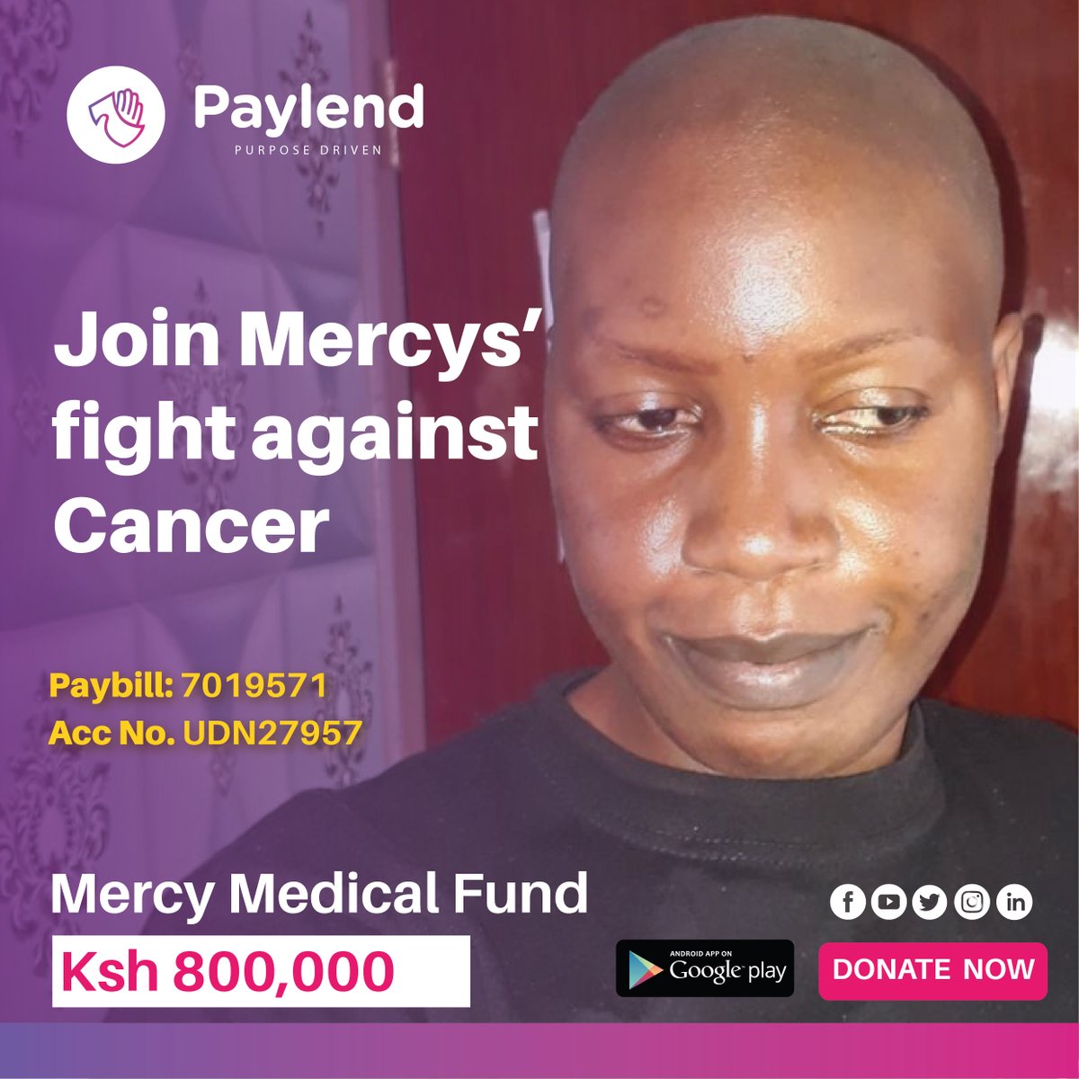 mypaylend's tweet photo. My name is Mercy Otieno. I was diagnosed with Stage IV breast cancer in 2019 and unfortunately my cancer mestatised to the lungs and affected my right arm. I would like your support to be able to fully recover and work. To lend a hand click https://t.co/uUzHTT1ksh https://t.co/PUnnq2UHmH
