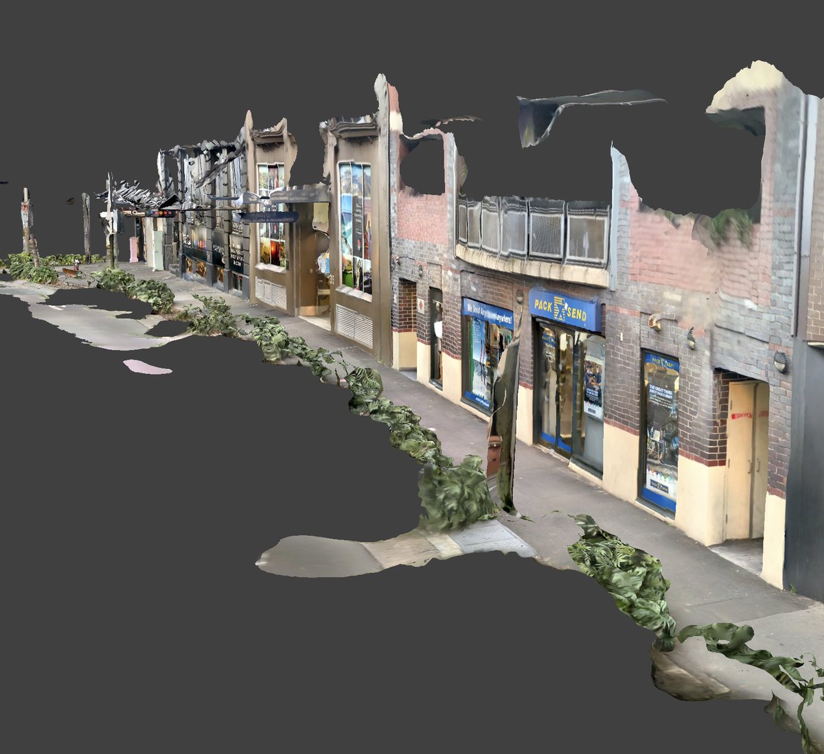 I'm 3D scanning a street for a project and getting some decent results so far!

I probably look like a wierdo walking around the street holding up an iPad and pointing it at walls...