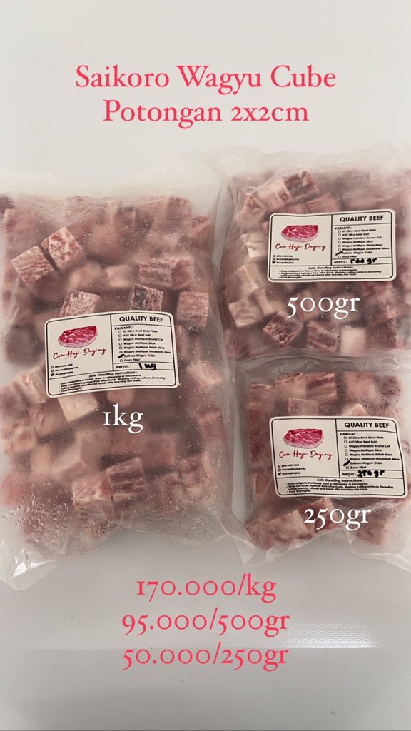 Promo hari ini
Potongan harga 5.000/item khusus varian :

• US Slice Beef Shortplate
• Aus Slice Suki
• Meltique Slice
• Saikoro

Pembelian via :
WA 089694901268
📍 Jl AH Nasution no 101 Jatihandap, Kota Bandung.