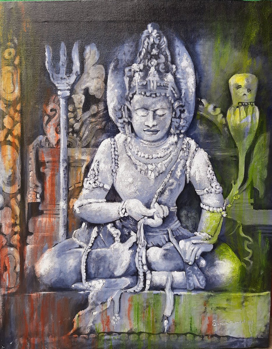SumitasArtBook's tweet photo. Lokpala 
Medium - Acrylic On Canvas 
#shiva #canvaspainting #acrylicpainting #color #art #drawing https://t.co/tckDKjvKhv