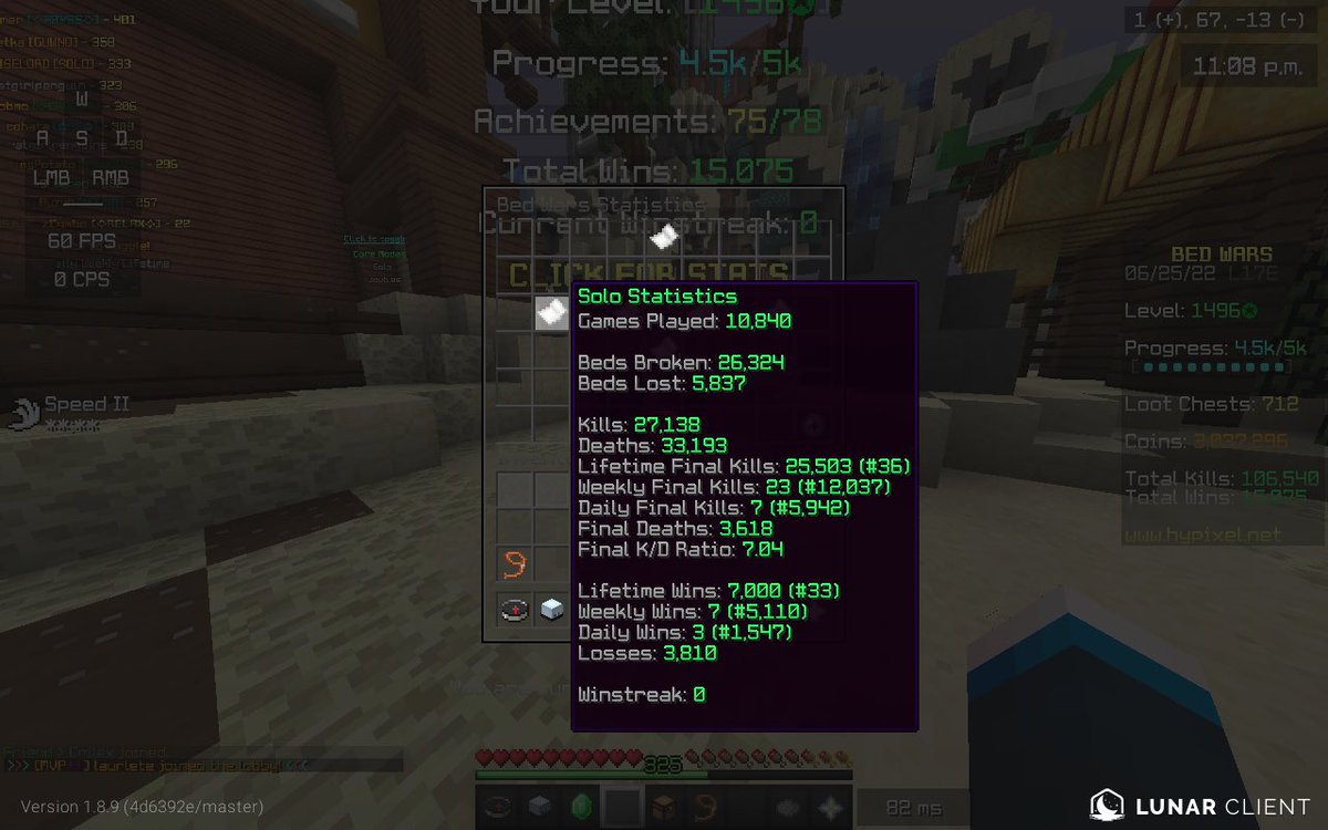 Cqmbo's tweet image. Got 7000 solo bedwars wins 🥳
