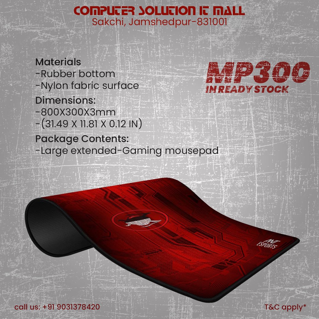 CS_ITmall's tweet photo. Ant Esports MP300 Large Extended Waterproof Gaming Mousepad (Black and Red)
IN READY STOCK // https://t.co/WNyBWCwxda
