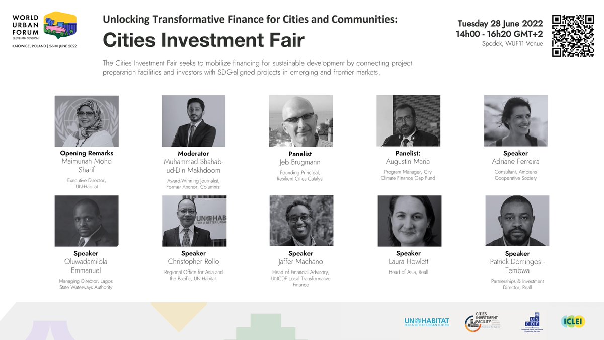 cif_org's tweet photo. Join us @cif_org, @UNHABITAT, @UNCDF and @ICLEI  at the Cities Investment Fair on Tuesday 28 June from 14h00 to 16h20, in the margins of the Eleventh Session of the #WorldUrbanForum #SaveTheDate
#WUF11 #TransformingCities

@MaimunahSharif @CitiesCatalyst @reall_int @augustinmaria https://t.co/5m6ZW8N1qR