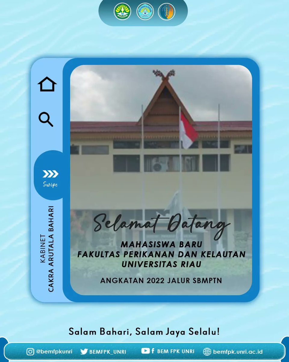 BEMFPK_UNRI's tweet photo. [ BEM FPK UNRI | SELAMAT DATANG MAHASISWA BARU FPK UNRI]
...
Assalamualaikum warahmatullahi wabarakatuh.
Hidup Mahasiswa!
Salam Bahari, Salam Jaya Selalu!

BEM FPK UNRI PERIODE 2022 mengucapkan selamat datang kepada mahasiswa baru 2022.
Selengkapnya [https://t.co/BjrL6Orbd6] https://t.co/ThOsypswCb