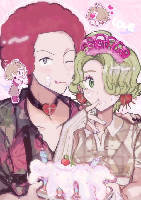 お誕生日絵をいただきました!相変わらず、服も構図もめちゃめちゃ可愛い😭❣️ 2人のラブラブ具合…甘い甘い空気のオバマキを自らの手で生み出せないので助かります…ありがとうございます‼️🎂♡ 