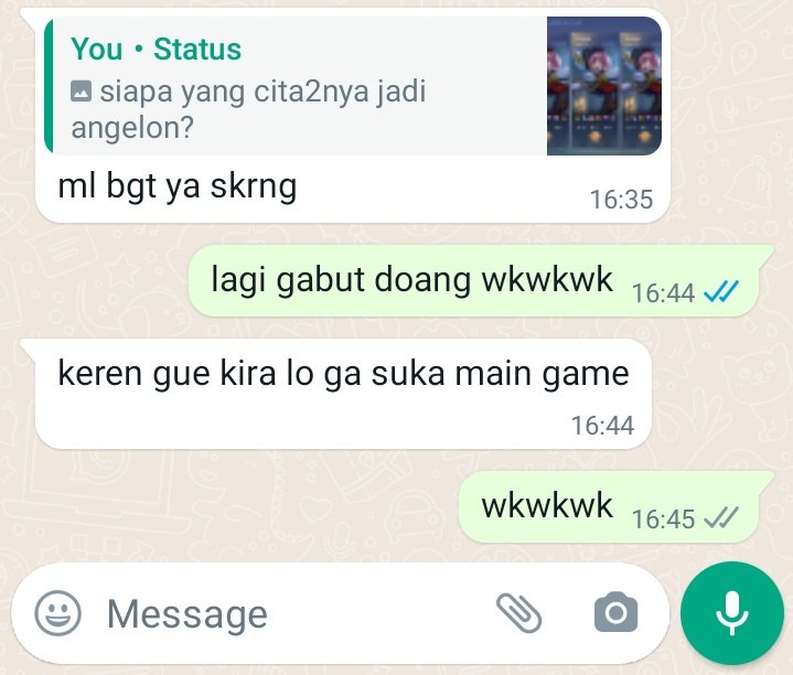 ketika mantan lu tiba-tiba ngechat: