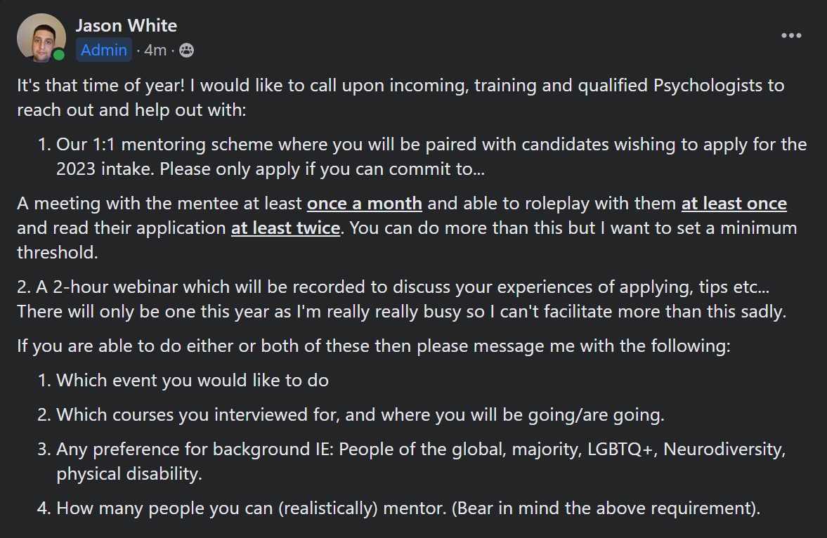 Please like and retweet. Send me a message if interested. 

#Dclin #dclinpsy