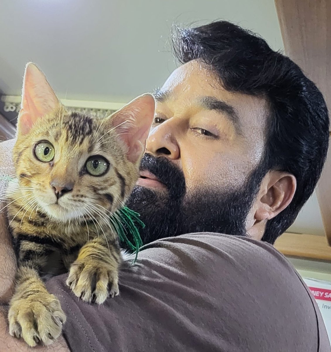 Mohanlal's tweet photo. "Staying pawsitive" - with Nero 🐾 https://t.co/Kmgh3l41PY