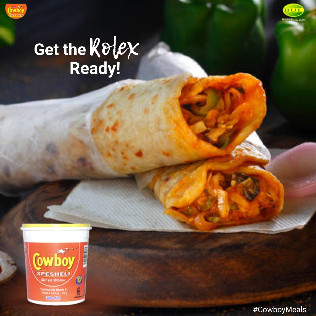 BidcoUganda's tweet image. It's a perfect weekend to make your home made Rolex.
All with Cowboy 'Spesheli' Make it Special! 🧡
Have a lovely weekend ahead and stay safe! 
#CowboyMeals #BidcoUganda