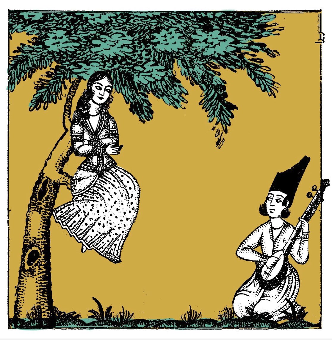 SariraMerikhi's tweet photo. π§΅5/5
In this piece, instead of a crow and a fox, I have shown a Qajar boy and girl.
Thanks to my dearest @____jacklyn for starting the auction and @EtherStu for another bid. You guys are amazing and thanks for everything.
#etherstulist #Merikhi #OGCollective https://t.co/5FBClAWfva