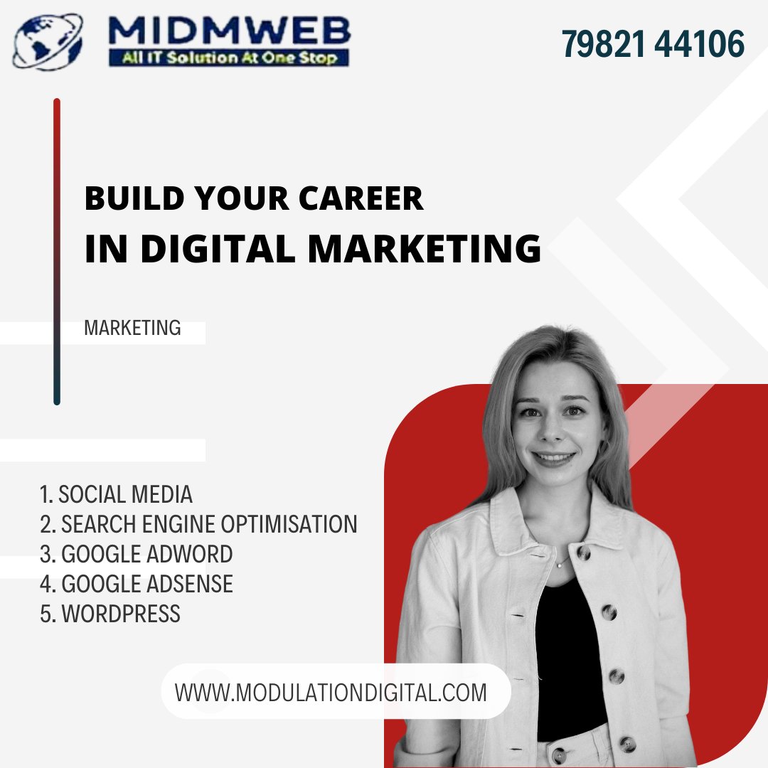 ModulationL's tweet image. @MIDMWEB Best Digital Marketing Courses in Laxmi Nagar, Delhi, India.
Get Serious about your bright future.
Phone number - 7042289594
Website link - modulationdigital.com
#digitalmarketing #email #delhi #digitalagency #midm #digital #SEO #PPC #SMO #facebookmarketing #social