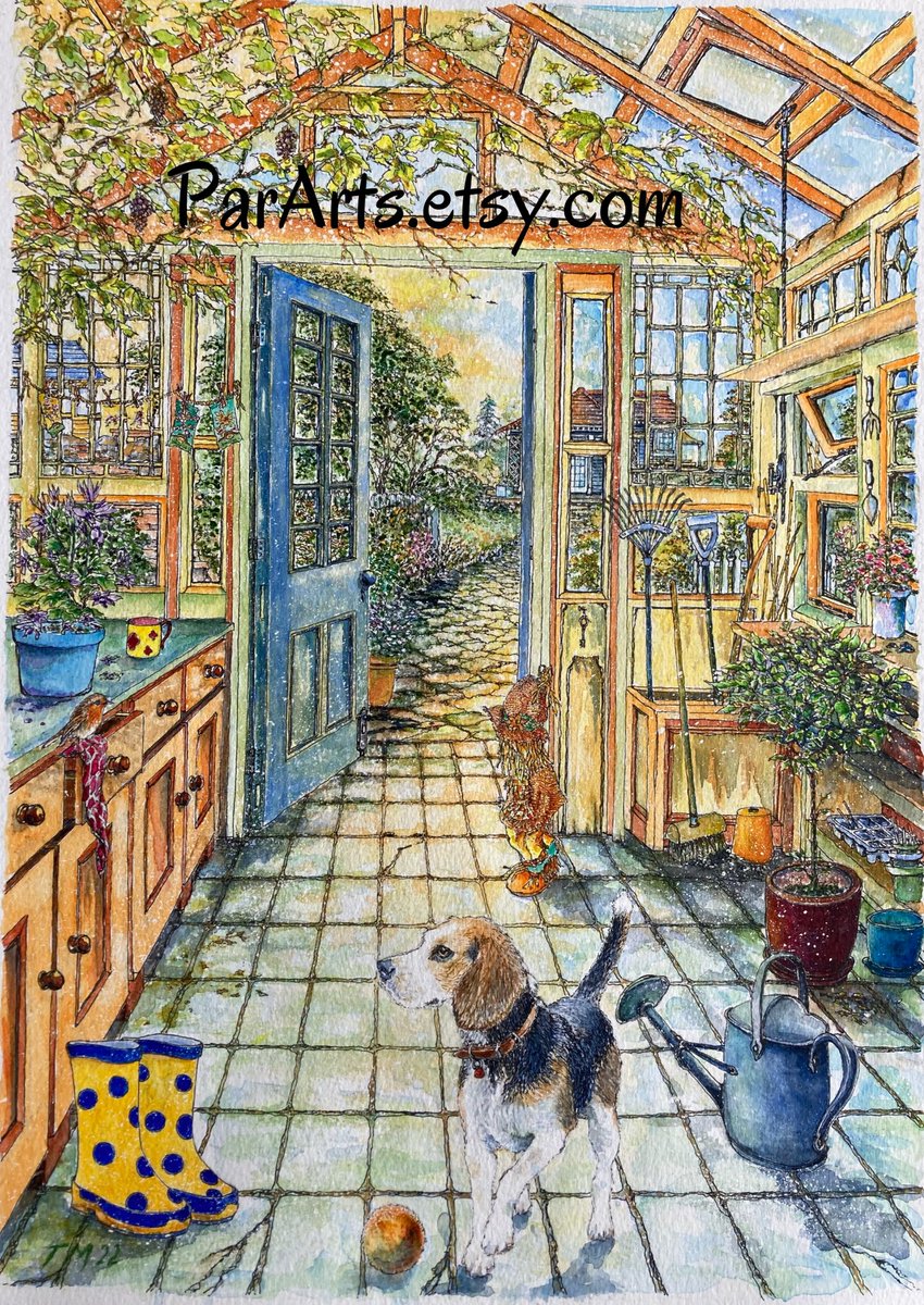 Green paws 🐾🪴🐶

etsy.me/3up6QEv

#greenhouse #garden #houseplants #gardening #dog #beagle #doggo #gardener #gardenlife #sketch #summersday #wellys #countryhouse #cottagegarden #etsyprints #etsyshop #greenfingers #etsyseller #etsyart #petart #pararts #glasshouse