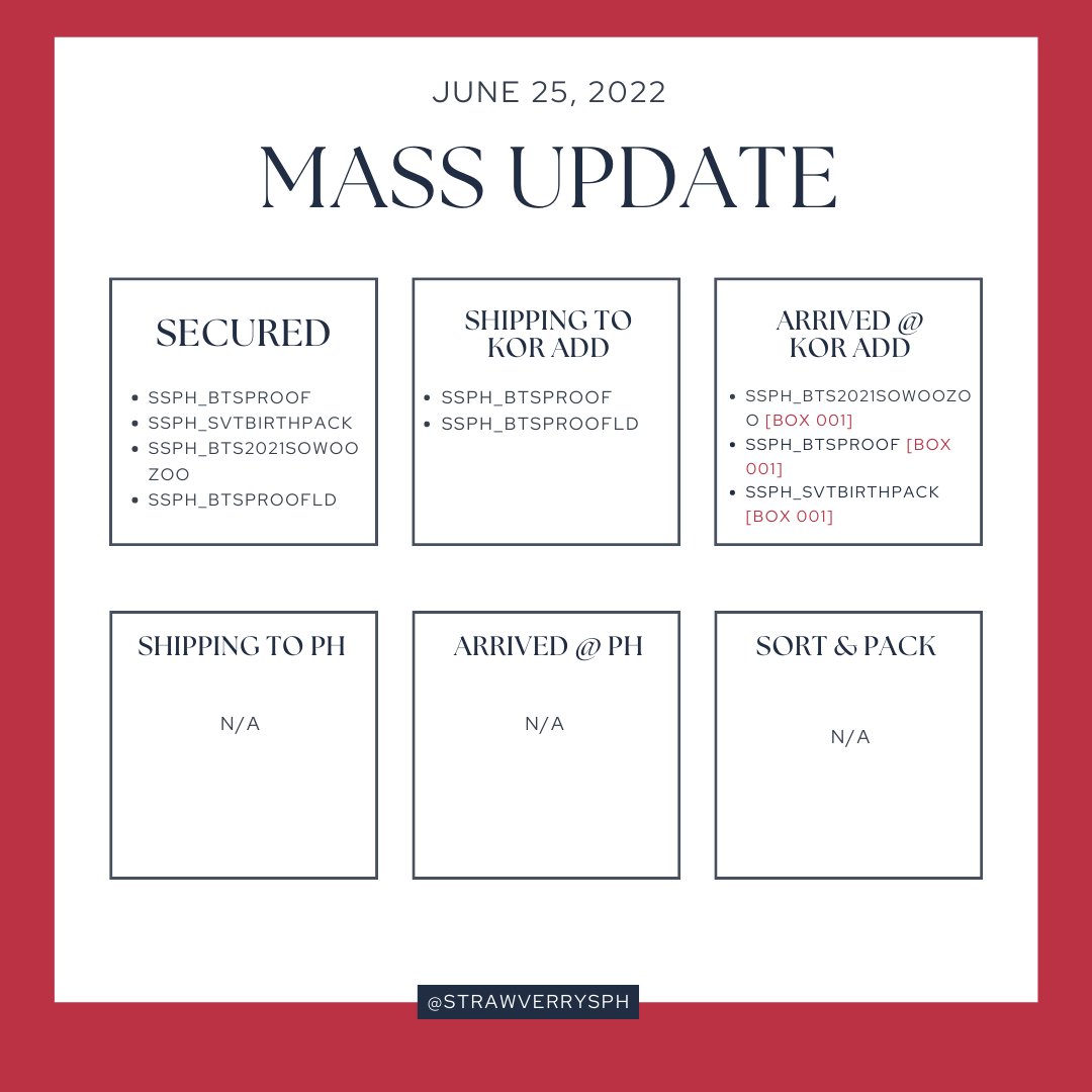 StrawVerrySPH's tweet photo. MASS UPDATE as of JUNE 25, 2022

Please read carefully below ✨

Thank you for your patience and understanding 🤗💜

Don't hesitate to DM us if you have any concerns/questions.

#StrawVerryUpdates 🍓 https://t.co/OXJpcNyISi