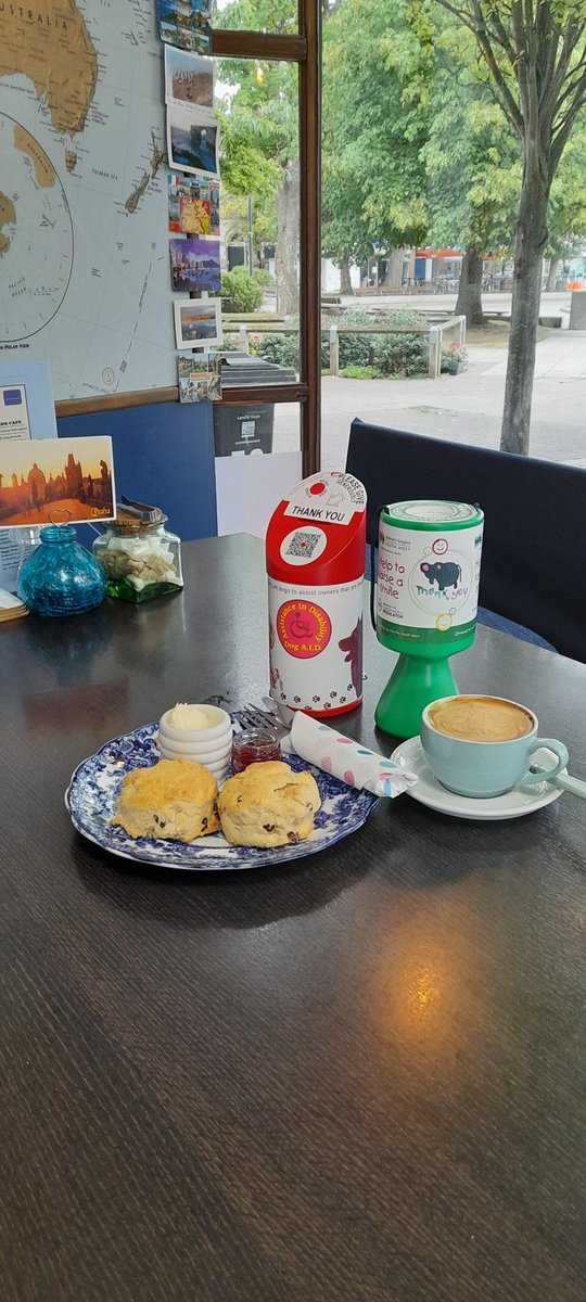 PostcardsCafe's tweet image. We so enjoyed celebrating #CreamTeaDay yesterday we've extended into the weekend so 25% of our takings from each cream tea you buy down on The Strand in #Exmouth will go to help two brilliant charities we support @dogaid and @CHSW