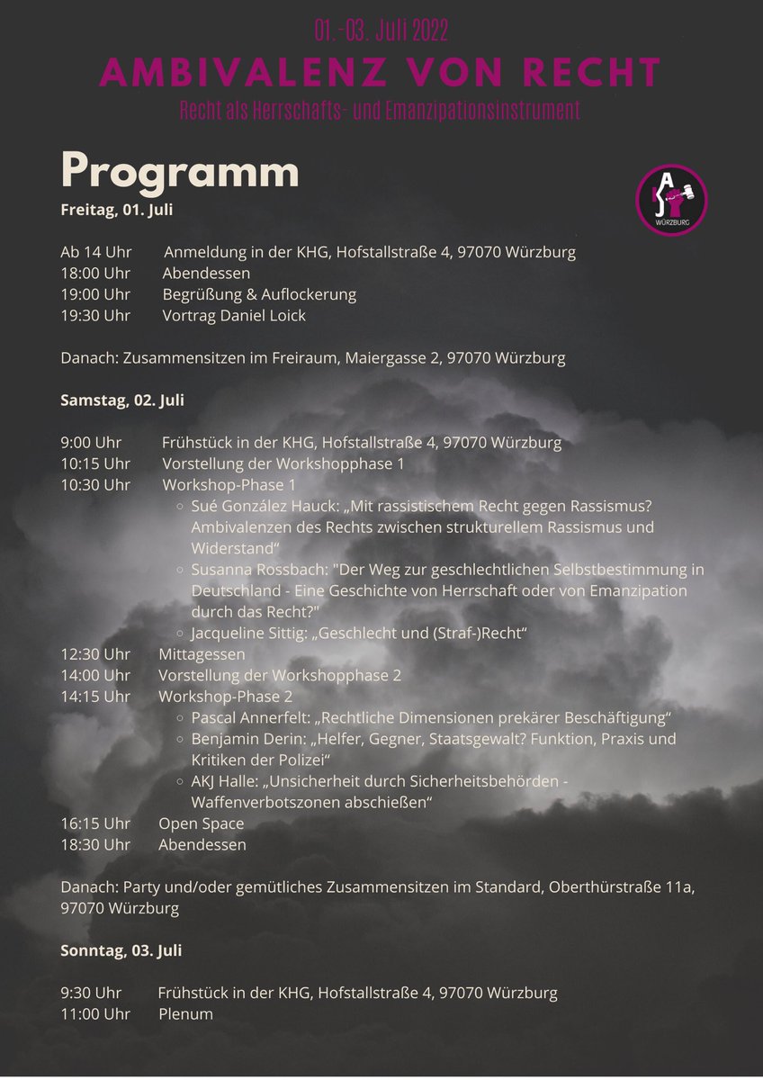 AkjWue's tweet photo. Juhu, endlich ist das (vorläufige) Programm dar! Wir freuen uns:) https://t.co/wFyHYSi4qS