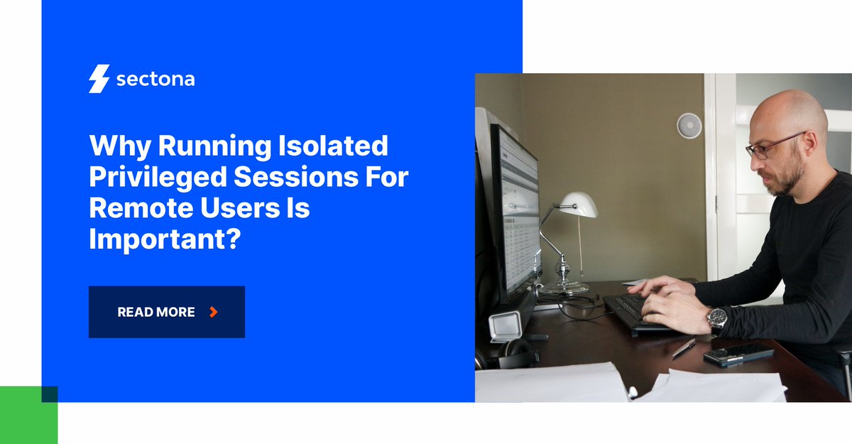 SectonaTech's tweet image. Isolating #PrivilegedSessions from the outside world or your trusted users accessing from anywhere is an ideal scenario for planning your #PrivilegedAccess strategy for WFH users.
#remoteuser #remotesession
Learn more: ow.ly/8YgP50JGlfC