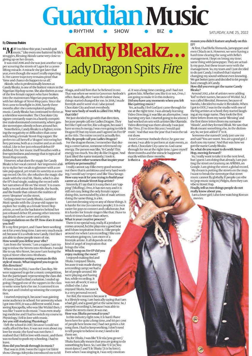 GuardianNigeria's tweet photo. Get a copy of โThe Guardian on Saturday' and enjoy the added bonus of today's instalments of the Saturday Magazine, Guardian Woman, and Guardian Music.
#KechiRichardSheidu #KaheraTravels #CandyBleakz #FireEP #GuardianSaturdayMagazine #GuardianWoman #GuardianMusic #Nigeria https://t.co/SUoDqvrTFJ