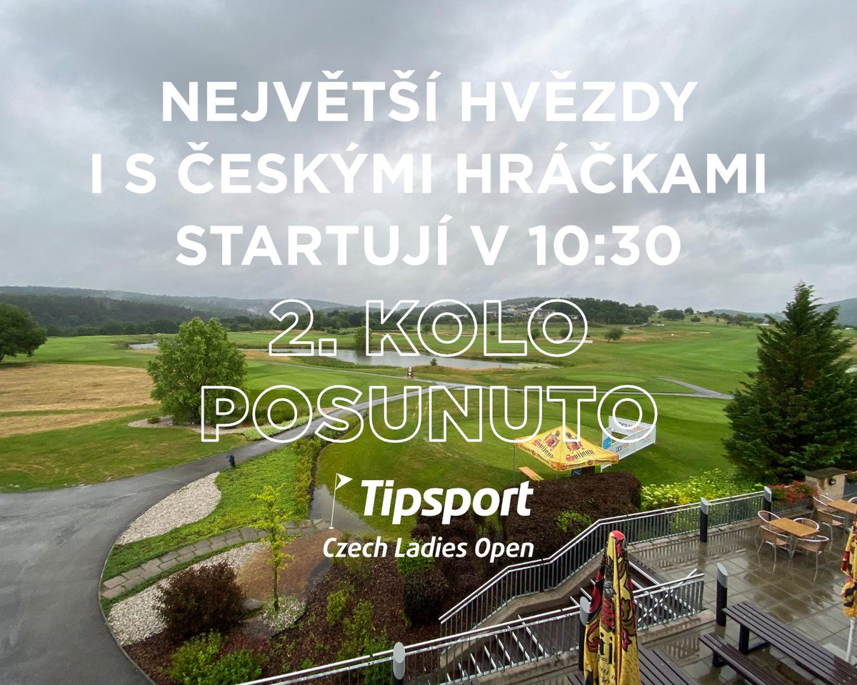 CzechLadiesOpen's tweet photo. ⚠️ Druhé kolo Tipsport Cezch Ladies Open začne kvůli dešti v 10:30. https://t.co/ASfXi54wUf