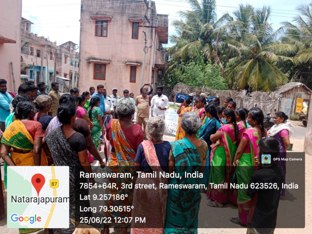 RameswaramMpty's tweet photo. @SwachhBharatGov Awareness on Garbage Segregation was conducted by Rameswaram Municipality under the theme "My Garbage is My Responsibility" on  People's Movement for Clean Cities in Nadarajapuram area. https://t.co/dYIKcMJlF3