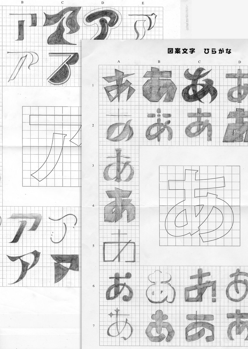 手描きの図案文字からオリジナルのフォントセットを制作する試み。
個性的で味わい深い書体に仕上がった思います。
鉛筆と紙で思考することは大切。
#名古屋造形大学 #情報表現領域 