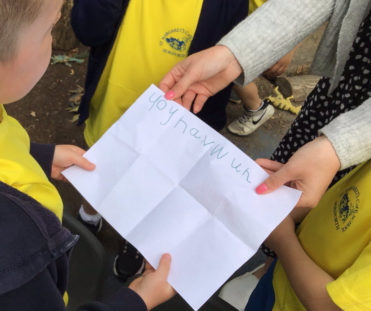EYFSStMargaret1's tweet photo. Some of our children wrote clues to hide to create a treasure hunt in the Reception playground! Perfect opportunity for writing and reading whilst being active! #eyfs #eyfsoutdoors #outdoorlearning #activephonics #phonics #eyfswriting #eyfsreading https://t.co/s5UZStauAz