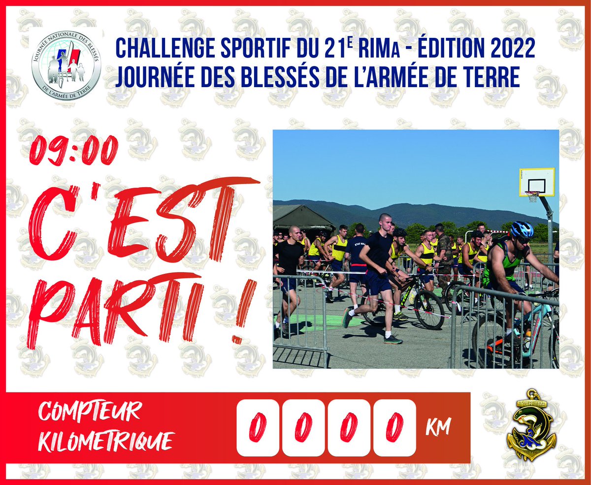 CDC_21eRIMa's tweet photo. Le coup de départ est lancé, c’est parti pour 3 heures de course à pied, VTT et rameur à la Base nature de Fréjus !
Venez relever ce matin le défi lancé par le 21e RIMa au profit des blessés de l’armée de Terre.
#AvecNosBlessés #TenirLeffort #Fréjus #Basenature https://t.co/2nrHG1iZ2p