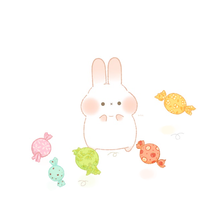もっちもち ぷみちゃん (〇・×・〇)🌸 #ぷみうさぎ #うさぎ #イラス