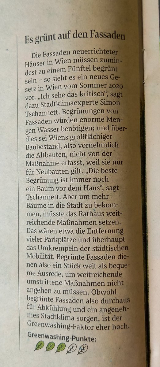 BarbaraRuhsmann's tweet photo. Danke, @SimonTschannett, für die kritische Beurteilung von Fassadenbegrünungen! 
Finde schon lang, dass das überschätzte Maßnahme ist, weil sie nur bei einem Mini-Bruchteil des Gebäudebestands gut umsetzbar und eben sehr wasserintensiv ist. https://t.co/qml3w83PNP