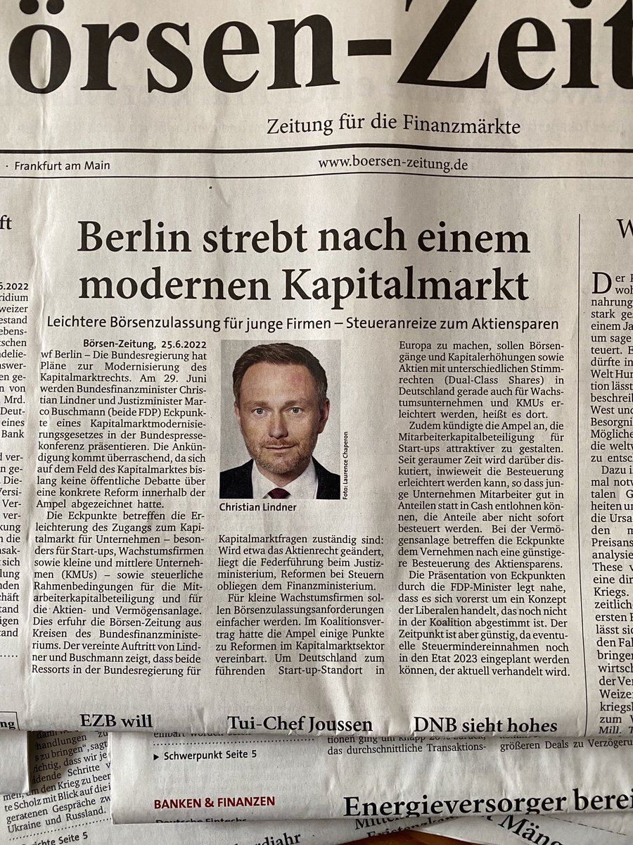 BGodenrath's tweet photo. Gute Nachrichten für den Fintech/Startup-Standort Deutschland: Börsenzulassung wird erleichtert, Mitarbeiterbeteiligung reformiert 

Bin zwar strikt gegen Dual-Class-Shares, aber London macht das auch schon 

Außerdem soll Aktiensparen günstiger besteuert werden #NaEndlich https://t.co/hhxvoB7HpB