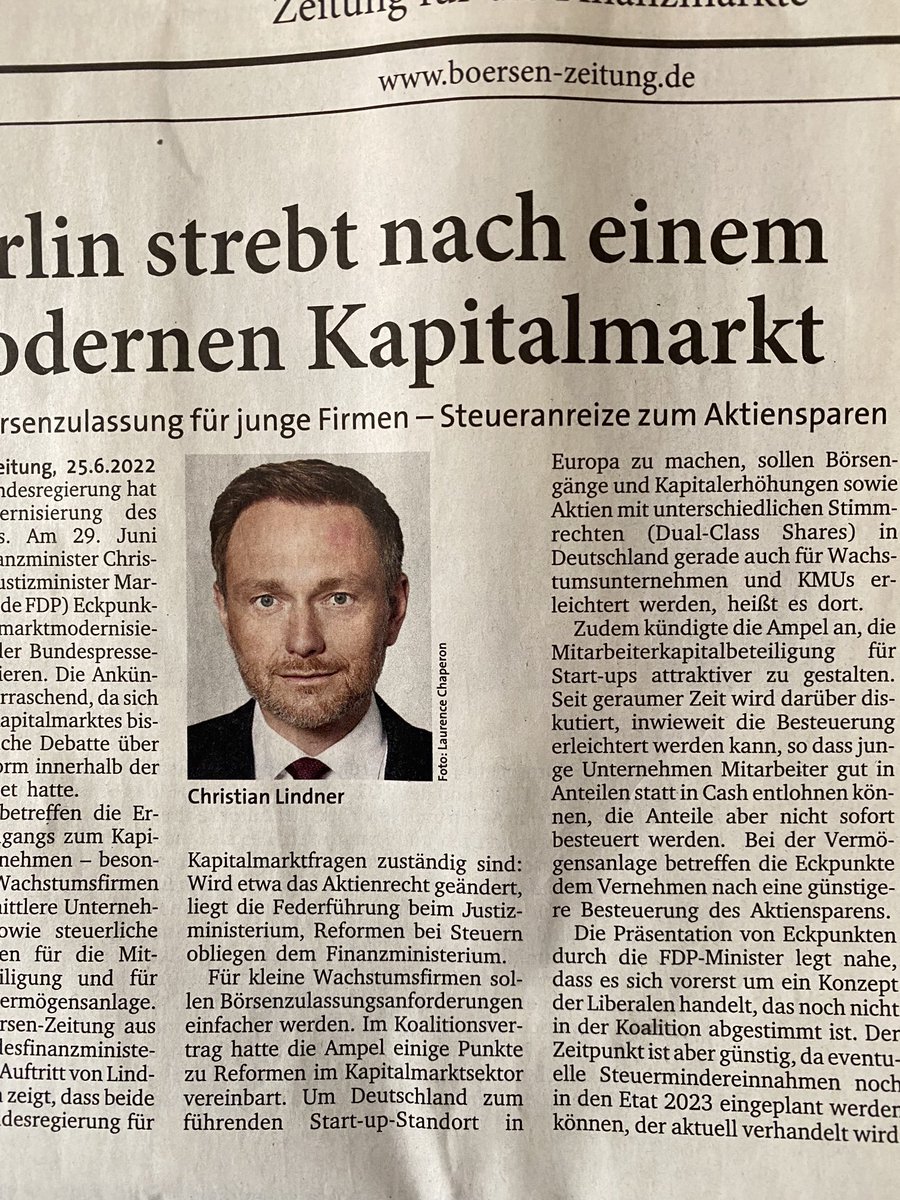 BGodenrath's tweet photo. Gute Nachrichten für den Fintech/Startup-Standort Deutschland: Börsenzulassung wird erleichtert, Mitarbeiterbeteiligung reformiert 

Bin zwar strikt gegen Dual-Class-Shares, aber London macht das auch schon 

Außerdem soll Aktiensparen günstiger besteuert werden #NaEndlich https://t.co/hhxvoB7HpB