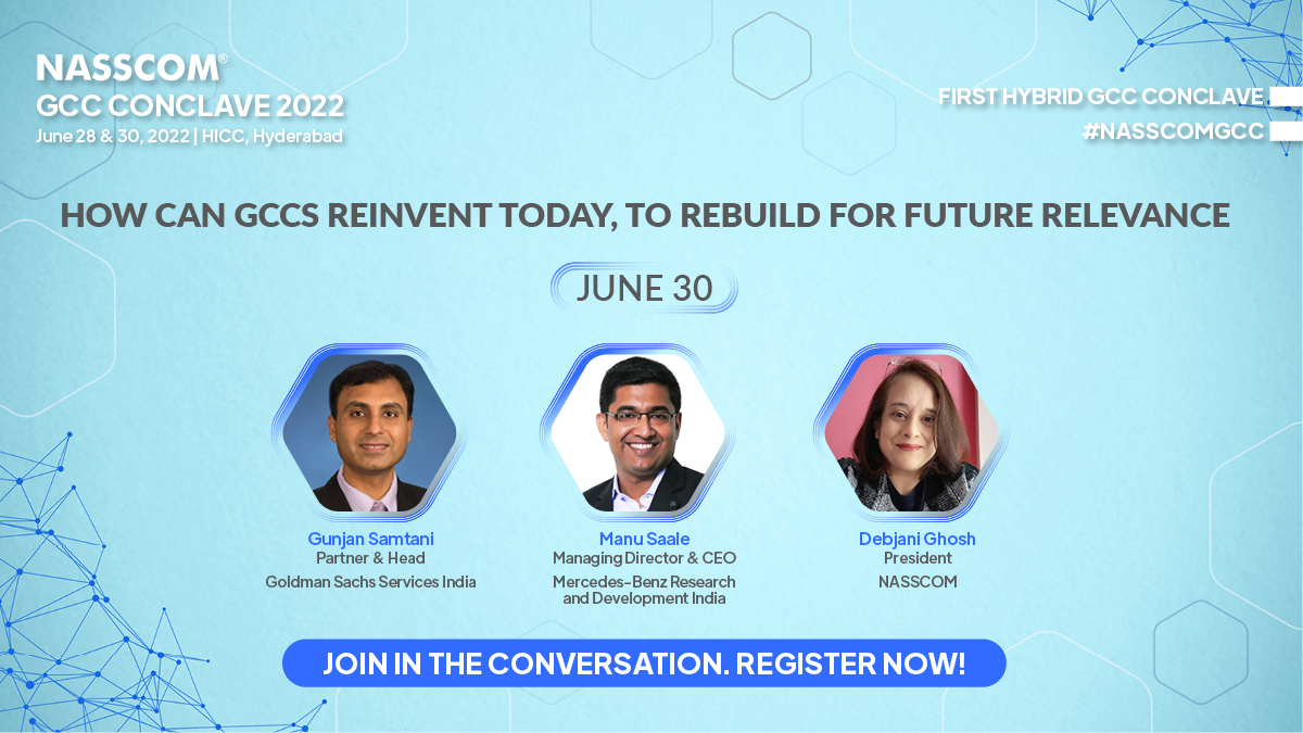 NasscomEvents's tweet photo. Join the 12th #NASSCOMGCC Conclave as industry leaders discuss ‘How can GCCs reinvent today, to rebuild for future relevance’.
Book your seats now!

30 June 2022 | HICC, Hyderabad
🖱 Register now: https://t.co/YcfqPvwYc9

#nasscomevents #12thNASSCOMGCC #technologysolutions https://t.co/FCNvkkxQ0b