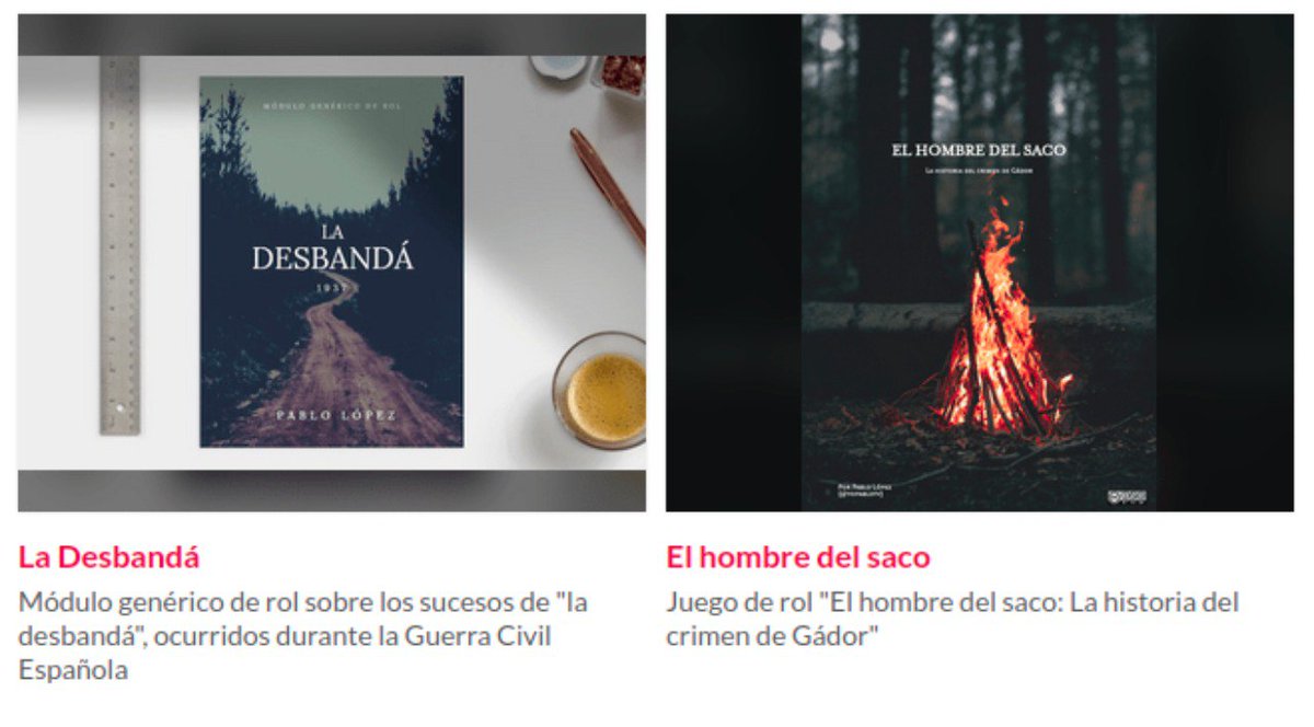Hoy #DiaDelRolGratis os recuerdo que podéis descargar mis dos publicaciones totalmente gratis en yopablo.itch.io: La aventura de terror e investigación "El hombre del saco" y el módulo de rol de "La Desbandá" basada en ese mismo episodio de la Guerra Civil. Hilo 🧵