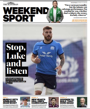 alanyoung3000's tweet photo. Good morning, here is today's @TheScotsman front page. Packed offering today - 24 page Scottish travel supplement, sports pull-out + award winning Magazine #saturdaysorted #buyapaper https://t.co/rQgdu4uben