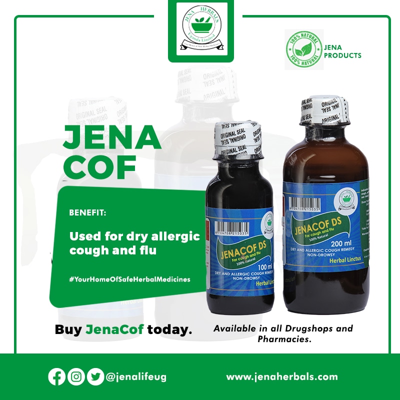 Got that irritating cough and flu, buy JenaCof purely made of natural herbal extracts and find relief during the day.

Available in all pharmacies and drug shops.

#jenalifeug #jenacof #treesforlife #treesforhealth