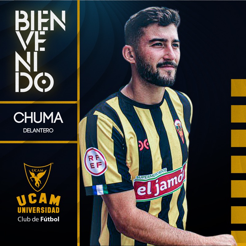 UCAMMurciaCF's tweet photo. 🆕 @GonzalezChuma, un goleador para el UCAM Murcia CF.

💣 Llega de anotar 16 goles en 33 partidos con el @SanRoqueLepe.

💙 ¡Tus éxitos serán los nuestros!