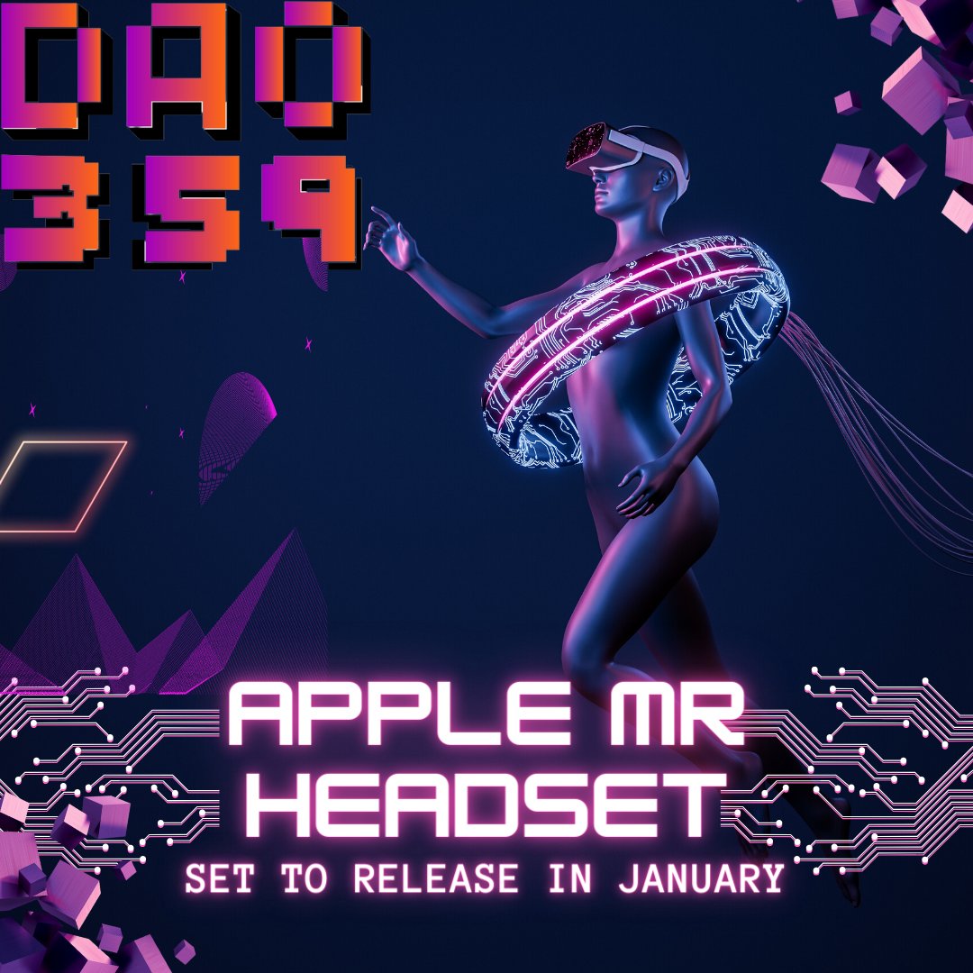Apple’s long-awaited mixed reality (MR) headset “likely to release in January” analyst Ming-Chi Kuo said in a note to all tech media

The word is that #Apple is also developing a special operating system dubbed rOS (realityOS?) that will drive the headset

#DAO359 #WAGMI #Web3