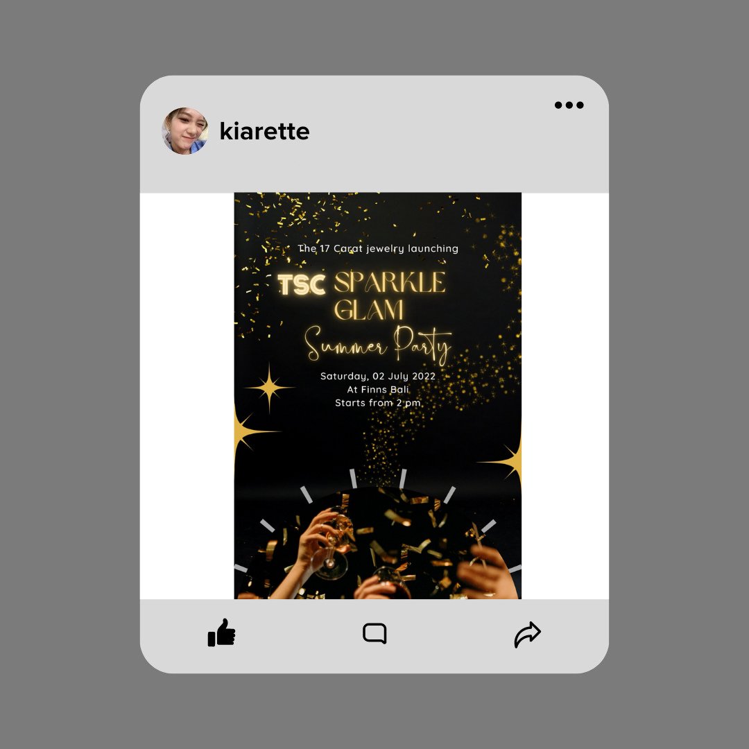 ㅤ
ㅤㅤ 𝗸𝗶𝗮𝗿𝗲𝘁𝘁𝗲's instagram update:

ㅤㅤ Jewelry has the power to be the one little thing that makes you feel unique and a New Jewelry from The 17 Carat will be launching on 2 July 2022 at TSC Sparkle Glam: Summer Party! ⛱️
ㅤㅤ