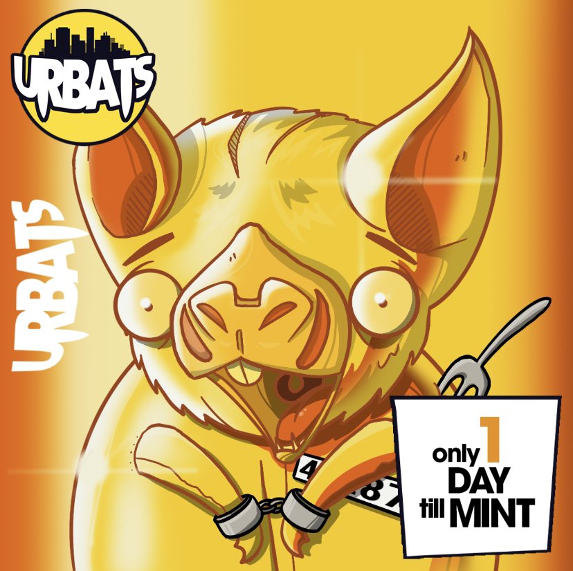Hey urbats 🦇

Only 1 day left til Public Mint

Mint on urbats.io 

#NFTProject #NFTCommmunity #NFTshill #SolanaNFT #SolanaCommunity #blockchain #Cryptos #mint #SOLANAMINTS #mintingsoon #Mintingnow #golddigger #NFTshilling #NFT