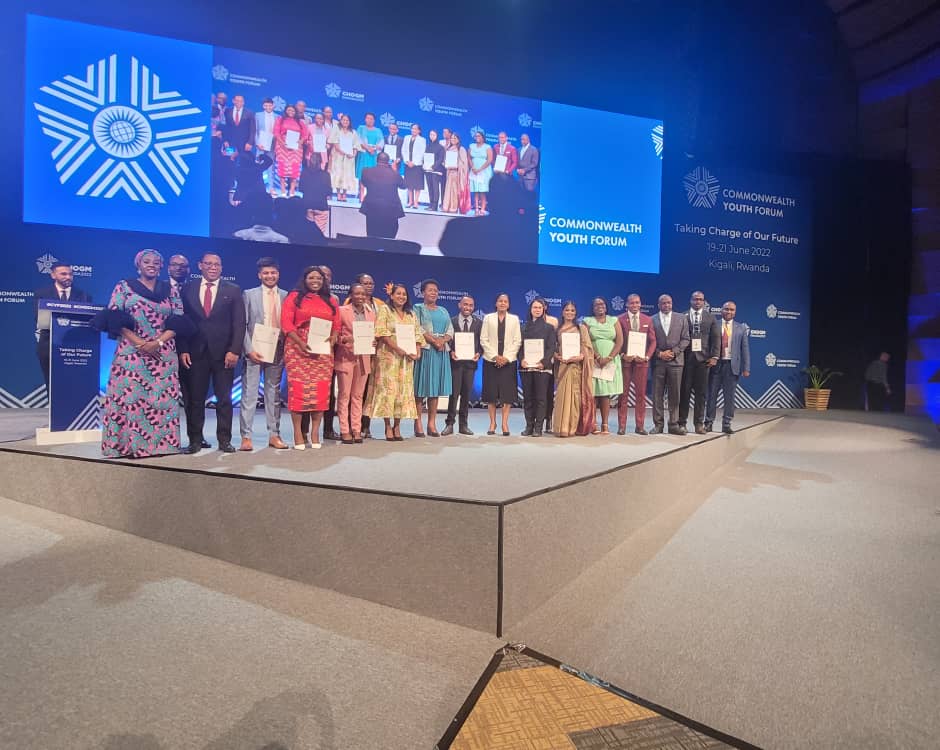 I received this honour as the Chairperson of the common wealth youths council  from the permanent Secretary Youths and culture ministry, Rwanda at #CHOGM22
Together with this great team, we can only hope to achieve much especially for the plight of our youths!