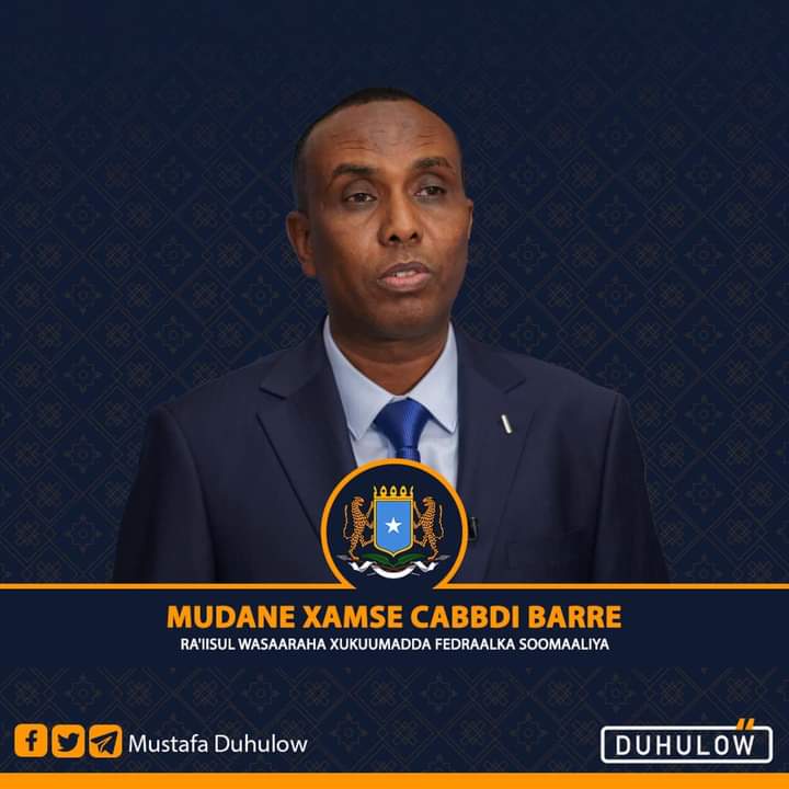 Waxaan Hambalyo u dirayaa Ra’iisul Wasaare Mudane <a href="/PMHamzaAbdi/">PM Hamza Abdi Barre</a>  oo codka kalsoonida ah Eey siiyeen Xilidhibaanada Golaha Shacabka Jamhuuriyada Federaalka Soomaaliye.

Ilaahay ha kula garab galo howlaha muhiimka ah ee dalka hortabinta u leh.