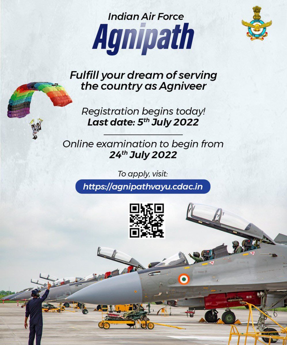 Byreddy4bjp's tweet photo. Turn your dream into a reality! #BharatKeAgniveer #IndiaWithAgniveer
Here’s your chance to become an Agniveer and serve the nation. 
Apply now: https://t.co/R9QrAJnZke https://t.co/N1P7zov1Nc