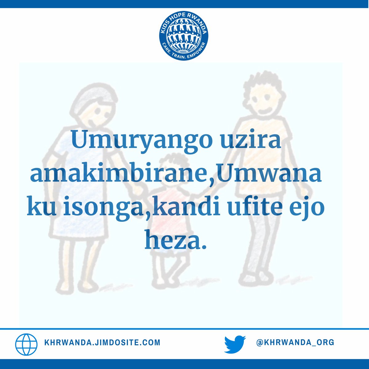 khrwanda_org's tweet photo. Umuryango uzira amakimbirane,Umwana ku isonga,kandi ufite ejo heza.
@Ijamboryumwana1 @HUNDAIR2 @Umwanakuisonga @KumweTuri https://t.co/qx5ZPOZKGQ