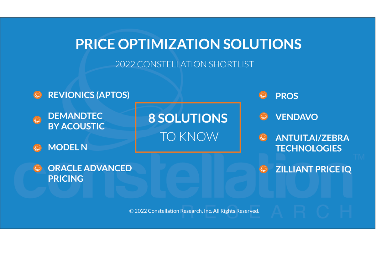 Did you see the ShortList for Price Optimization Solutions by <a href="/rwang0/">R “Ray” Wang 王瑞光 #Cupertino #AI #Energy R.NFT</a>? bit.ly/3Hm0zh5 <a href="/Revionics/">Revionics, an Aptos Company</a> <a href="/DemandTec/">DemandTec</a> <a href="/ModelN/">Model N</a> <a href="/Oracle/">Oracle</a> <a href="/PROS_Inc/">PROS</a> <a href="/Vendavo/">Vendavo</a> <a href="/antuitAI/">antuit.ai</a>/<a href="/ZebraTechnology/">Zebra Technologies</a> <a href="/zilliant/">Zilliant</a>