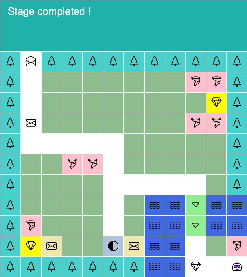 HeyAssad's tweet photo. One solution for completing stage 3 😁 

down(4)
right(4)
down(5)
up(3)
right(4)
down(4)
right(2)

Can be played here => https://t.co/q6qRYKX8J9

#indiedev #indiegame #CodeNewbie https://t.co/KaetQn2Kmz