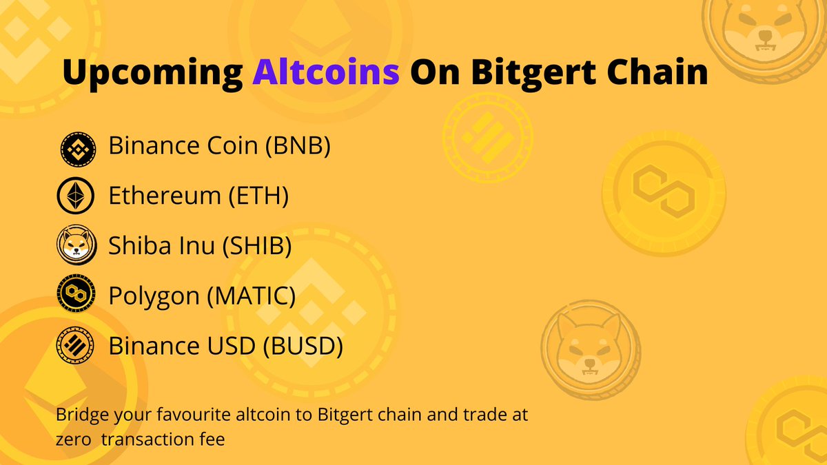 📢 Here's what's coming on the next bridge upgrade!

Very soon you will be able to trade your favorite altcoins on Bitgert chain at zero transaction fees..

#BRISE #BITGERT 
Follow <a href="/BitgertChain/">Bitgert Chain</a>