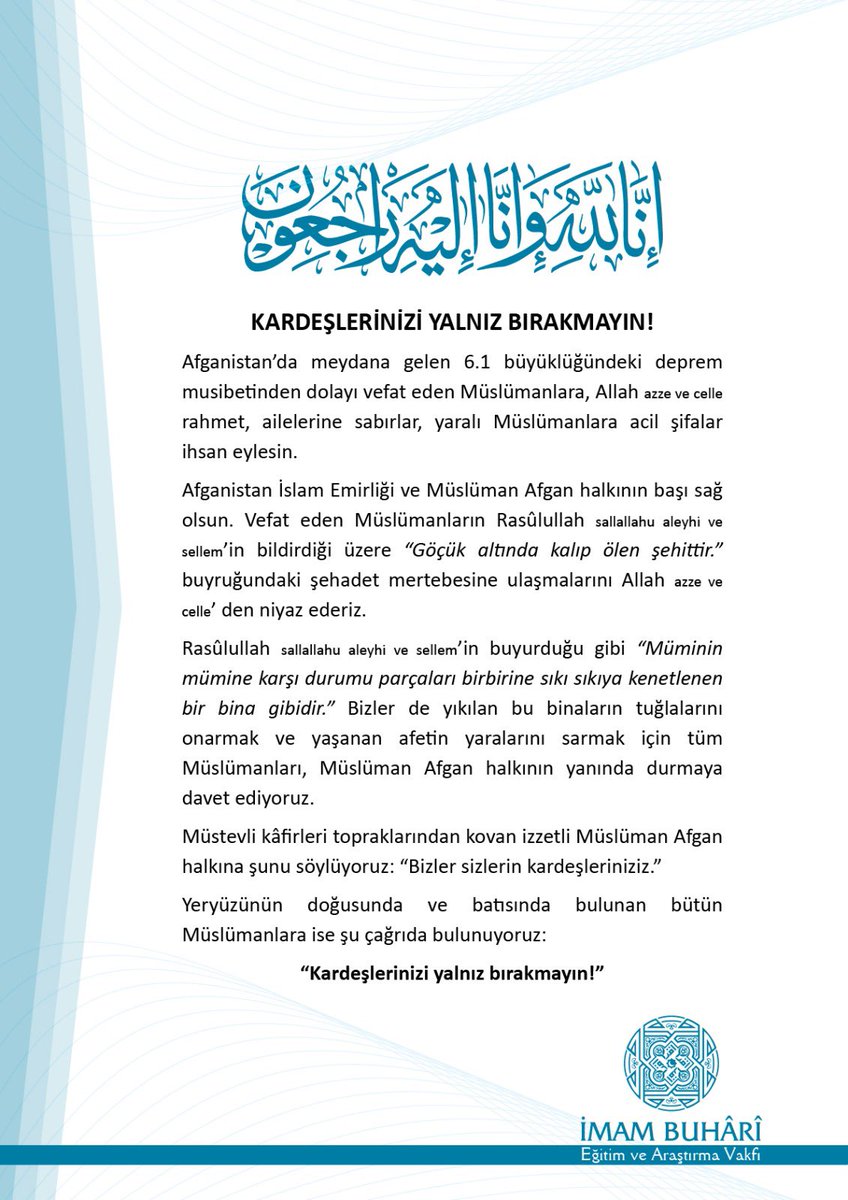 NebeviKahta's tweet photo. Kardeşlerinizi Yalnız Bırakmayın! https://t.co/LcEiKHg84w